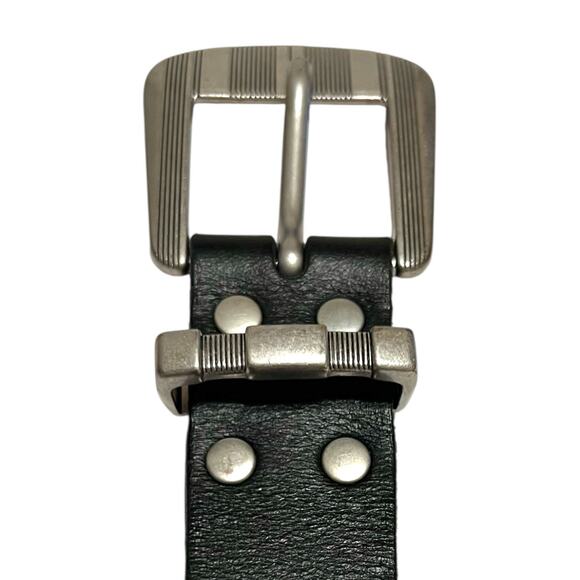 Urban Outfitters Leather Belt Black with Silver Hardware Unisex Small/Medium - Picture 10 of 13